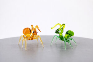 Mieren van Glas | Groen & Bruin | 10cm | Handgemaakt