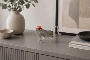 Stier van Glas | Grijs | Glazen Beeldjes