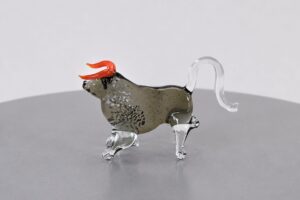 Stier van Glas | Grijs | Glazen Beeldjes