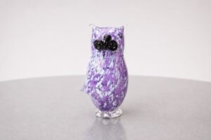 Glazen Uil Paars | Luxe Cadeau’s uit Europa | 16cm