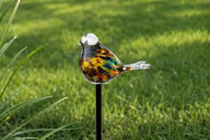 Bird Garden Stake | Dark Multicolor | Garden Decoration | 15cm