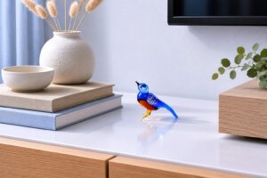 Vogel van Glas | Blauw | Mondgeblazen Beeldjes