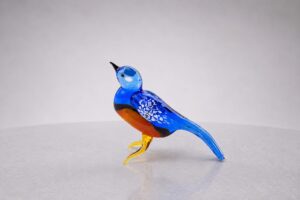 Vogel van Glas | Blauw | Mondgeblazen Beeldjes