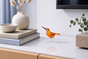 Vogel van Glas | Oranje | Mondgeblazen Beeldjes