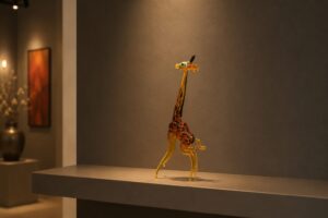 Giraffe van Glas | Handgemaakt in Europa | 18cm