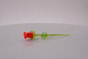 Kleine glazen roos | Handgemaakt | 19cm