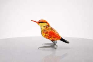 Glazen oranje vogel | Glazen Dieren Beeldjes  | 10cm