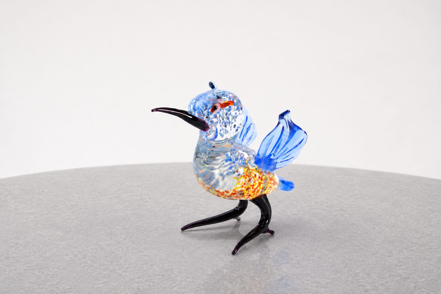 Ijsvogel van Glas | Met vleugels | Glazen Dieren Beeldjes